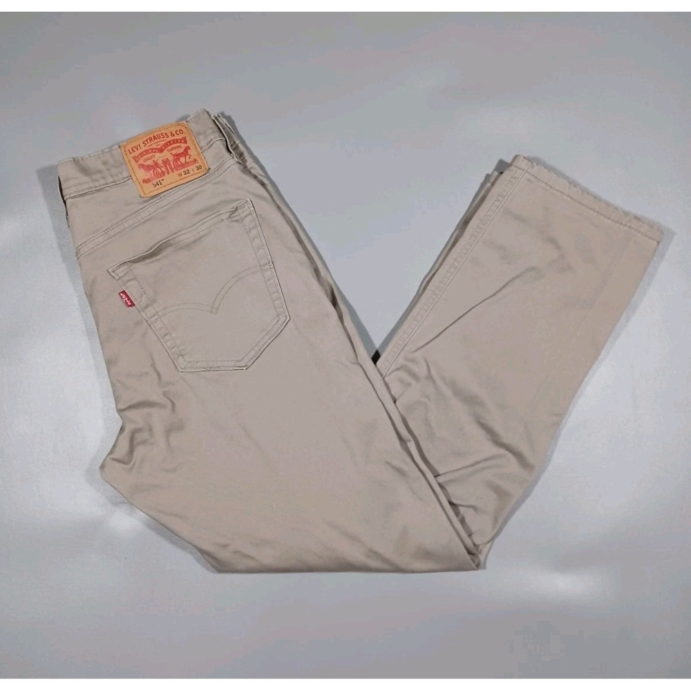 Levis 541 Mens 32x30 Khaki Pants Jean Cut Stretch Athletic Fit